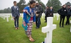 Members of the Charles Shay Delegation in Saint-Laurent-sur-Mer (Omaha Beach), France