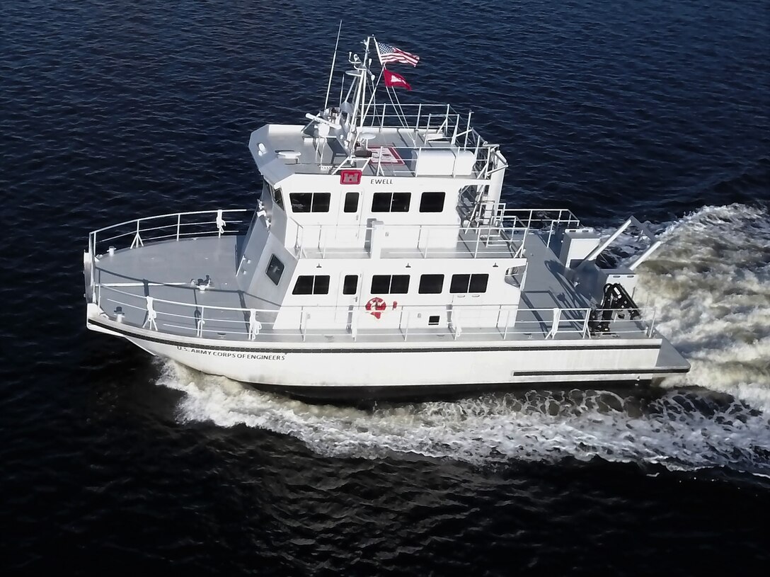 The USACE Marine Design Center managed the design and construction of the Survey Vessel EWELL on behalf of the USACE  Norfolk District. The 61' vessel is a Foil Assisted Catamaran, with an aluminum hull and stainless steel hydrofoils.
