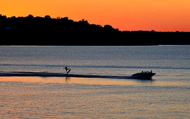 A wakeboarder goes full send at Tuttle Creek Lake