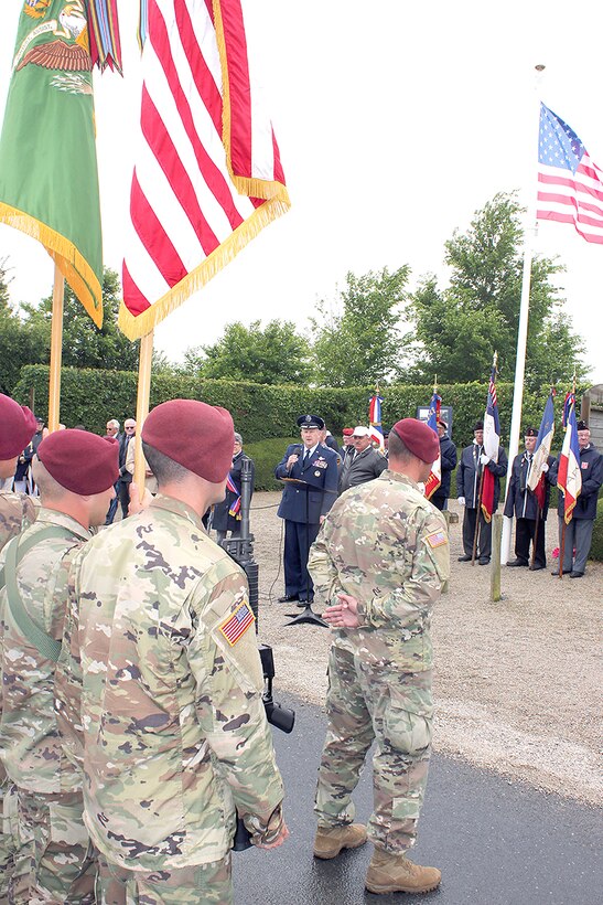 Brig. Gen. John D. Slocum in Foucarville, France