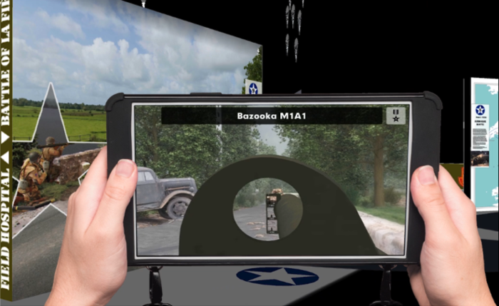 An example of the HistoPad used in the augmented reality exhibit D-Day: Freedom from Above.