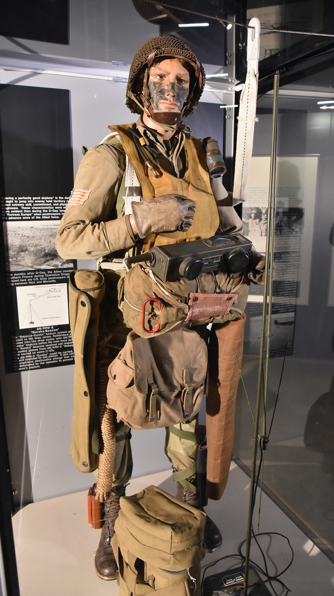 D-Day paratrooper on display in the World War II Gallery.