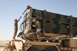 Soldiers from Battery C, 43rd Air Defense Artillery Regiment work together to prepare a Patriot missile launcher for reloading March 7, 2019. The Soldiers continually train and conduct battle drills to ensure they are able to perform their duty in providing air defense support across the U.S. Central Command area of responsibility.