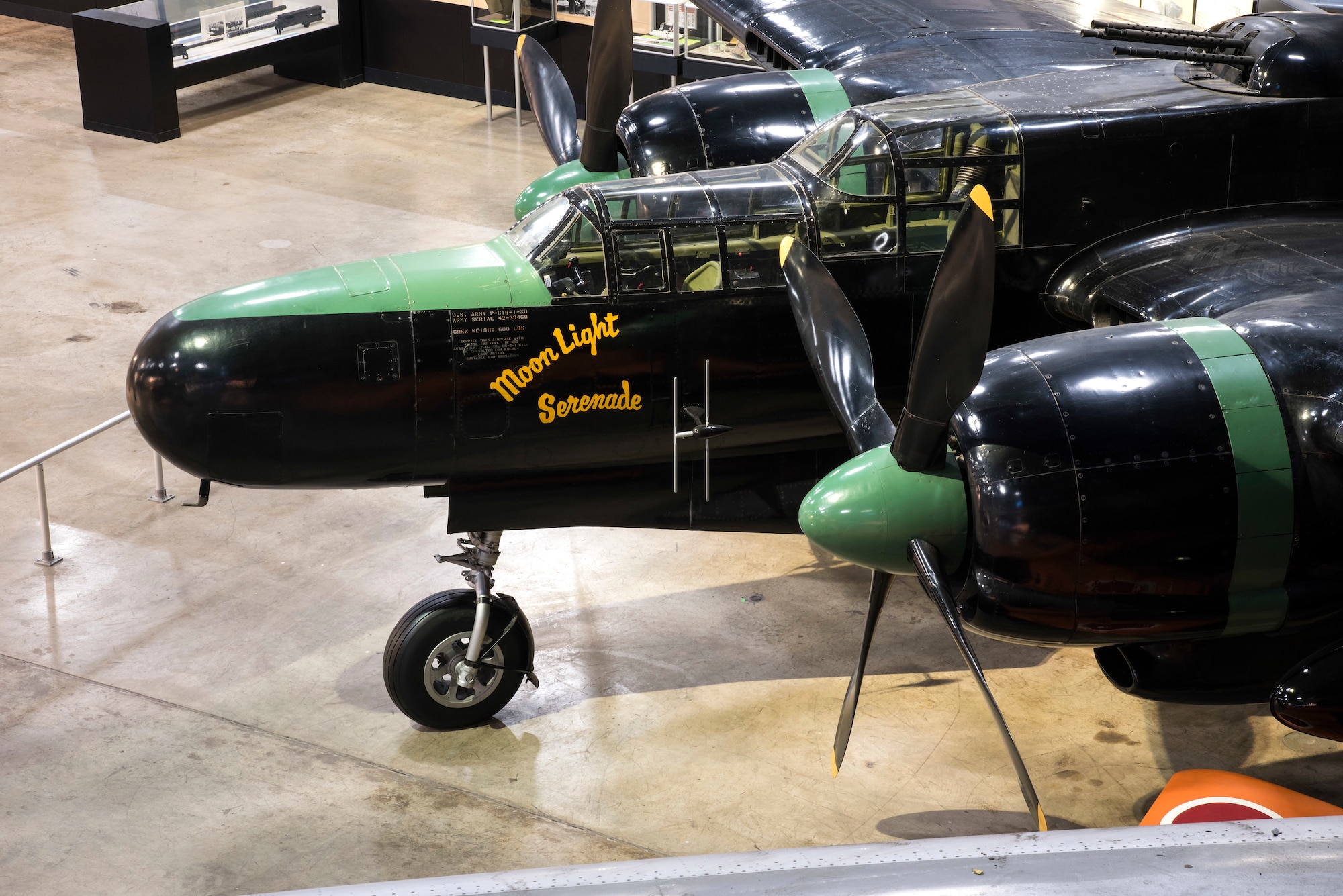 DAYTON, Ohio -- The Northrop P-61C Black Widow on display in the  World War II Gallery at the National Museum of the United States Air Force. (U.S. Air Force photo by Ken LaRock)