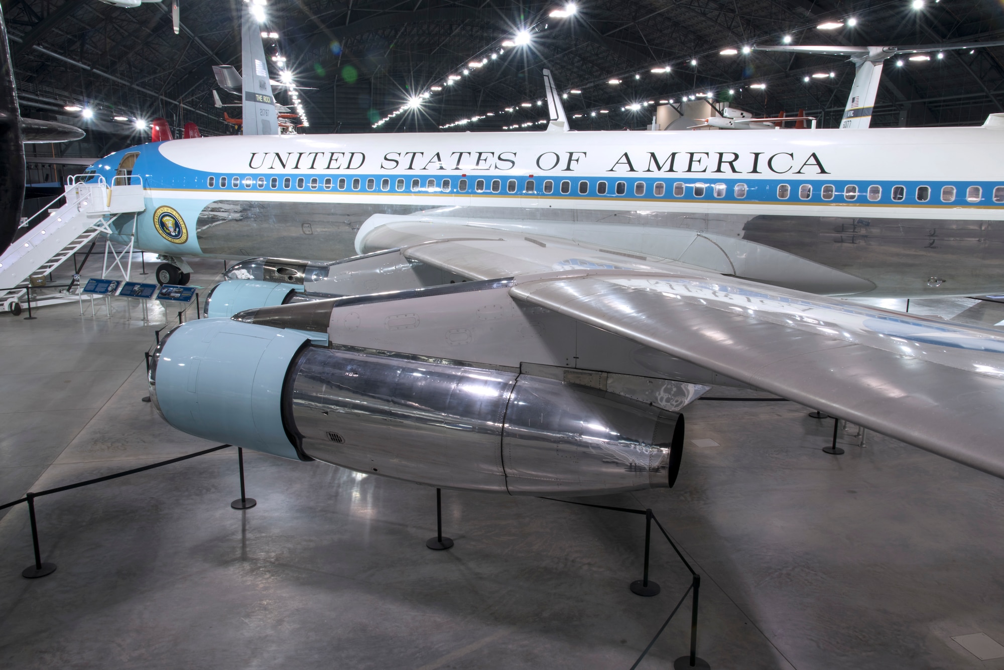DAYTON, Ohio -- The Boeing VC-137C SAM 26000 on display in the Presidential Gallery at the National Museum of the United States Air Force. (U.S. Air Force photo by Ken LaRock)