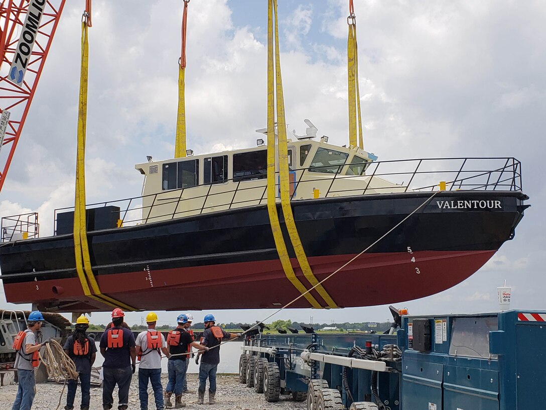 The USACE Marine Design Center managed the design and procurement of the Survey Vessel VALENTOUR on behalf of the USACE New Orleans District.
