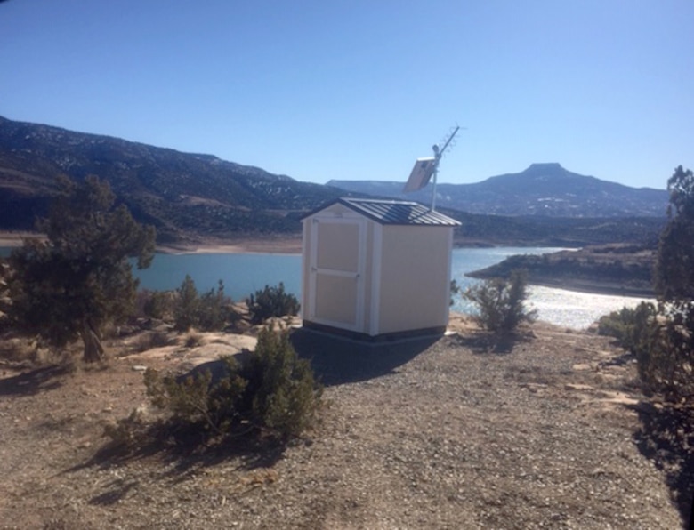 This "bubble shed" houses the new lake elevation measuring equipment at Abiquiu Lake.