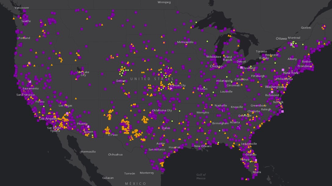 Formerly Used Defense Sites Geographic Information System Map