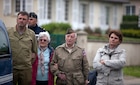 WWII reenactors and French civilians in Picauville, France