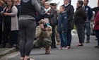 WWII reenactors and French civilians in Picauville, France