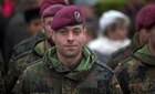 German Luftlandebrigade 1(LLB1) participate in a joint ceremony with U.S. Soldiers in Picauville, France