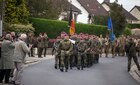 German Luftlandebrigade 1(LLB1) participate in a joint ceremony with U.S. Soldiers in Picauville, France