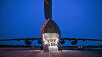 Air transportation Airmen from the 2nd Logistics Readiness Squadron, Barksdale Air Force Base, La., unload equipment supporting U.S. Strategic Command’s Bomber Task Force (BTF) in Europe at RAF Fairford, England, March 9. 2019. The Airmen, equipment and aircraft supporting the BTF are collectively enhancing readiness and response capabilities within the European theater and across the globe.