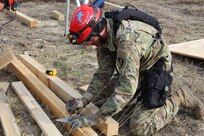The 36th Engineer Brigade is training up for defense support of civil authorities (DSCA) as members of the Defense Chemical, Biological, Radiological, Nuclear Response Force (DCRF). The 36th Engineer Brigade comprises a portion of the 5,200-person DCRF with a mission to save lives, mitigate human suffering, and facilitate recovery operations in the event of a catastrophic Chemical, Biological, Radiological and Nuclear (CBRN) event in the United States. Joint Task force Civil Support provides command and control of the DCRF for a disaster response and is always in support of civil authorities. This training by the 36th Engineer Brigade is another effort to prepare for its upcoming DSCA mission beginning in June. (U.S. Army photo by 2nd Lt. Corey Maisch/released)