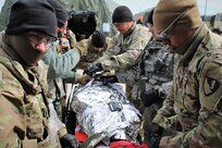 The 36th Engineer Brigade is training up for defense support of civil authorities (DSCA) as members of the Defense Chemical, Biological, Radiological, Nuclear Response Force (DCRF). The 36th Engineer Brigade comprises a portion of the 5,200-person DCRF with a mission to save lives, mitigate human suffering, and facilitate recovery operations in the event of a catastrophic Chemical, Biological, Radiological and Nuclear (CBRN) event in the United States. Joint Task force Civil Support provides command and control of the DCRF for a disaster response and is always in support of civil authorities. This training by the 36th Engineer Brigade is another effort to prepare for its upcoming DSCA mission beginning in June. (U.S. Army photo by 2nd Lt. Corey Maisch/released)