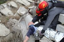 The 36th Engineer Brigade is training up for defense support of civil authorities (DSCA) as members of the Defense Chemical, Biological, Radiological, Nuclear Response Force (DCRF). The 36th Engineer Brigade comprises a portion of the 5,200-person DCRF with a mission to save lives, mitigate human suffering, and facilitate recovery operations in the event of a catastrophic Chemical, Biological, Radiological and Nuclear (CBRN) event in the United States. Joint Task force Civil Support provides command and control of the DCRF for a disaster response and is always in support of civil authorities. This training by the 36th Engineer Brigade is another effort to prepare for its upcoming DSCA mission beginning in June. (U.S. Army photo by 2nd Lt. Corey Maisch/released)