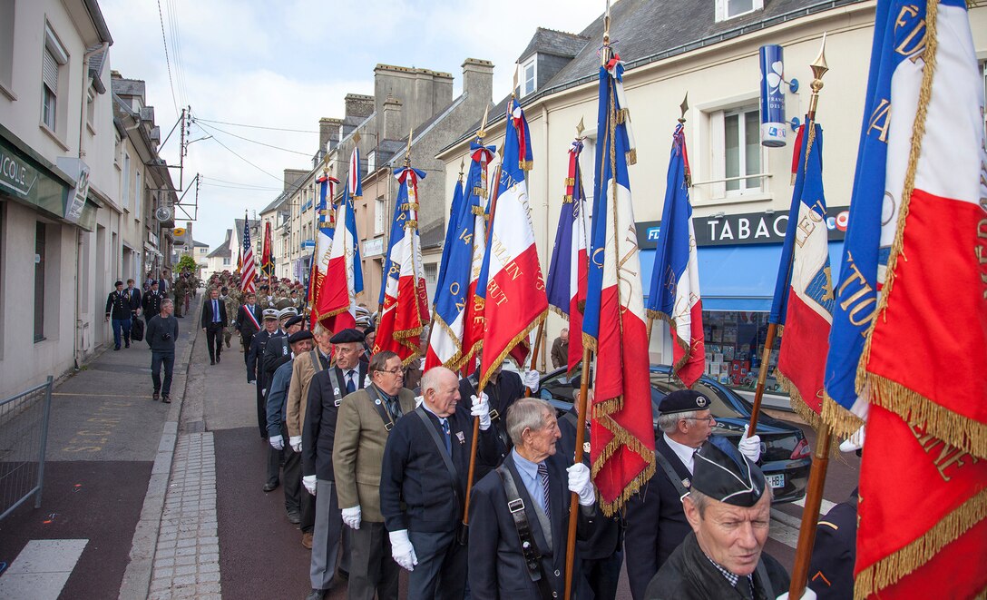 Dignitaries in Montebourg, France