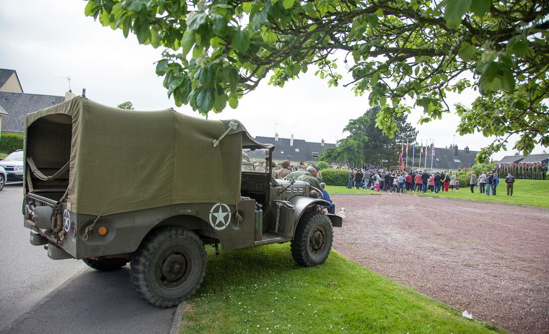 WWII reenactors in Montebourg, France