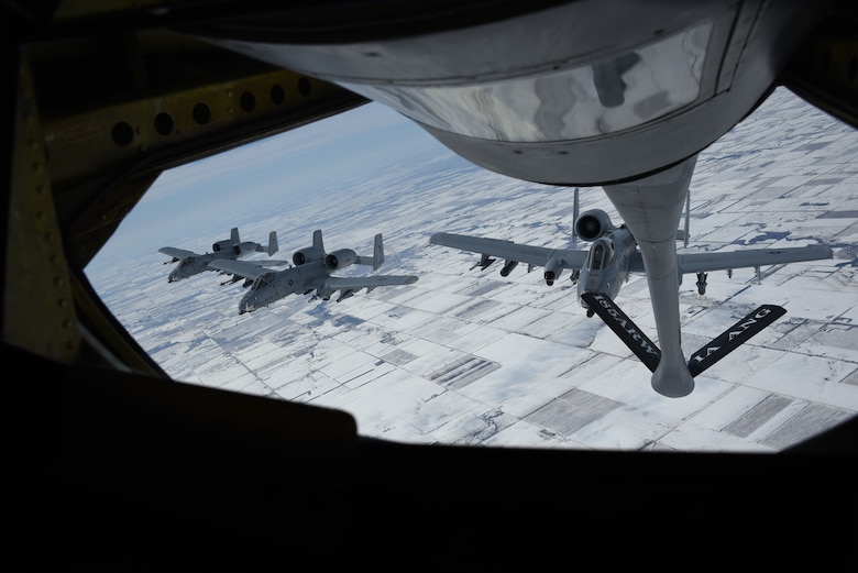 A formation of A-10 Thunderbolt IIs