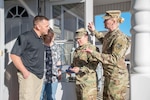 Soldiers ask a military family to respond to a survey as part of an ongoing Army-wide effort to resolve inadequate housing on installations. Army senior leaders introduced an action plan that outlines steps to remedy military housing issues to the Senate Armed Services Committee on Capitol Hill in Washington, D.C., March 7, 2019.