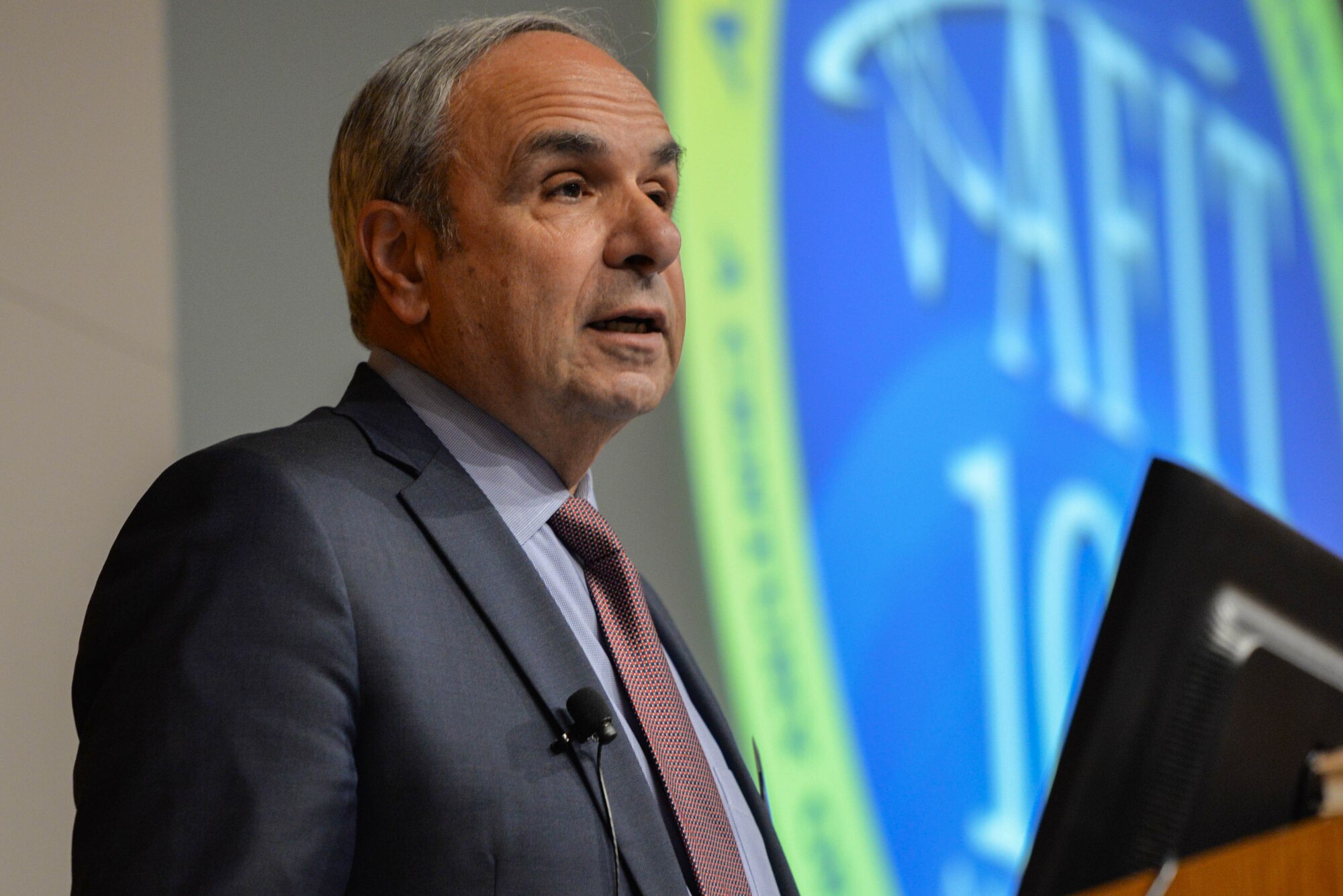 Richard J. Joseph, Chief Scientist of the United States Air Force, speaks at the Air Force Institute of Technology Centennial Symposium about the future of the Air Force at the Sinclair Ponitz Conference Center in Dayton, Ohio, Mar. 5, 2019. Dr. Joseph talked about how the men and women who study at AFIT today will be the scientist of tomorrows Air Force, leading the force into the future and beyond.