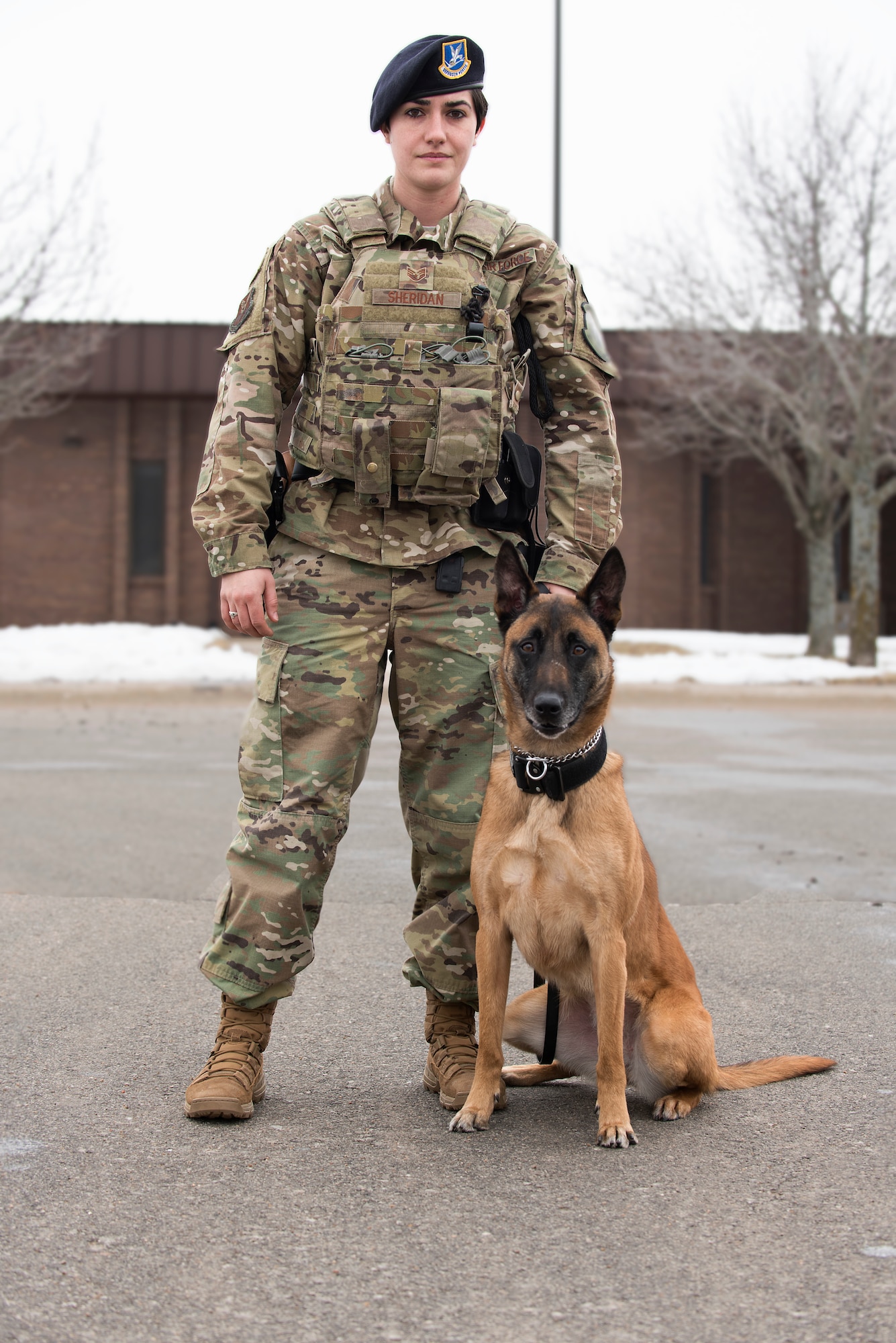 Staff Sgt. Nicolette Sheridan is the only female military working dog handler at Whiteman AFB.