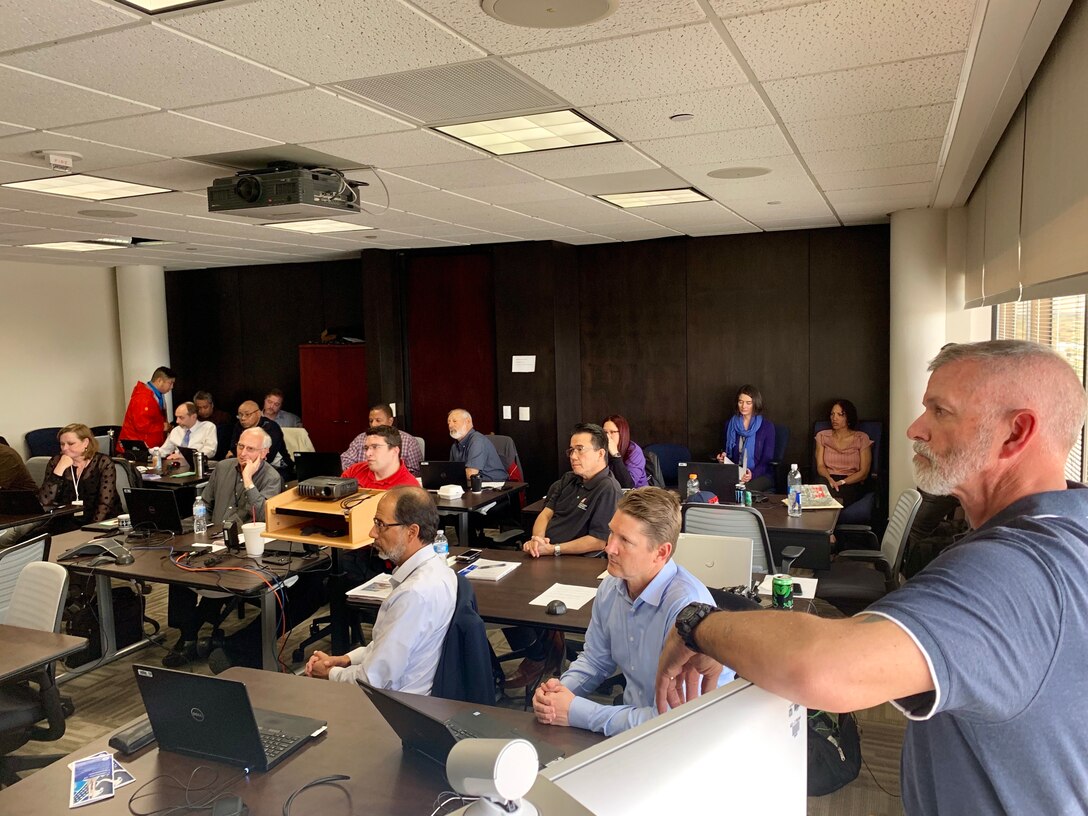 Over 30 U.S. Army Corps of Engineers Los Angeles District personnel conducted a continuity of operations exercise in Phoenix, Arizona. Emergency Manager from USACE Albuquerque District Reginald Bourgeois (foreground in photo) participated in discussions on how other districts would provide support.