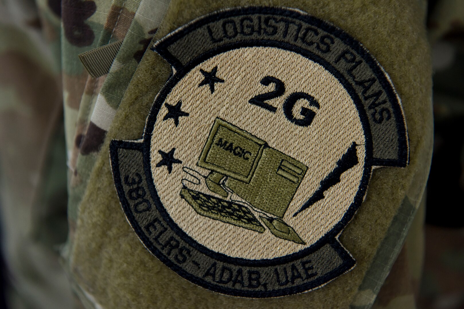 A close-up of the Expeditionary Logistics Readiness Squadron at Al Dhafra Air Base, United Arab Emirates, Mar. 14, 2019.