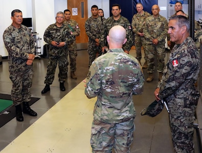 Gen. Jorge Céliz, Peruvian Army commanding general, visited Joint Base San Antonio-Fort Sam Houston March 26-27 to engage U.S. Army medical and maneuver centers to advance interoperability during Peruvian Army transformation. During his visit, he was able to see the educational capabilities provided by Brooke Army Medical Center, the Center of the Intrepid and many others.