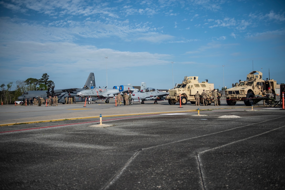Moody Air Force Base assets were displayed in tribute during A Celebration of Life on Mar. 14, 2019 at Moody Air Force Base, Ga. Among the guests in attendance were Air Force Chief of Staff, Gen. David L. Goldfein, Gen. Mike Holmes, commander of Air Combat Command, and South Georgia community leaders. (U.S. Air Force photo by Airman 1st Class Joseph P. Leveille)