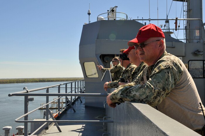 Sailors from the Coastal Riverine Squadron 10 Bravo observe advanced battle drills during an exercise March 12, 2019, at Joint Base Charleston, S.C. – Naval Weapons Station.