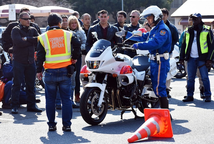 Japanese Police Train Camp Zama Motorcyclists