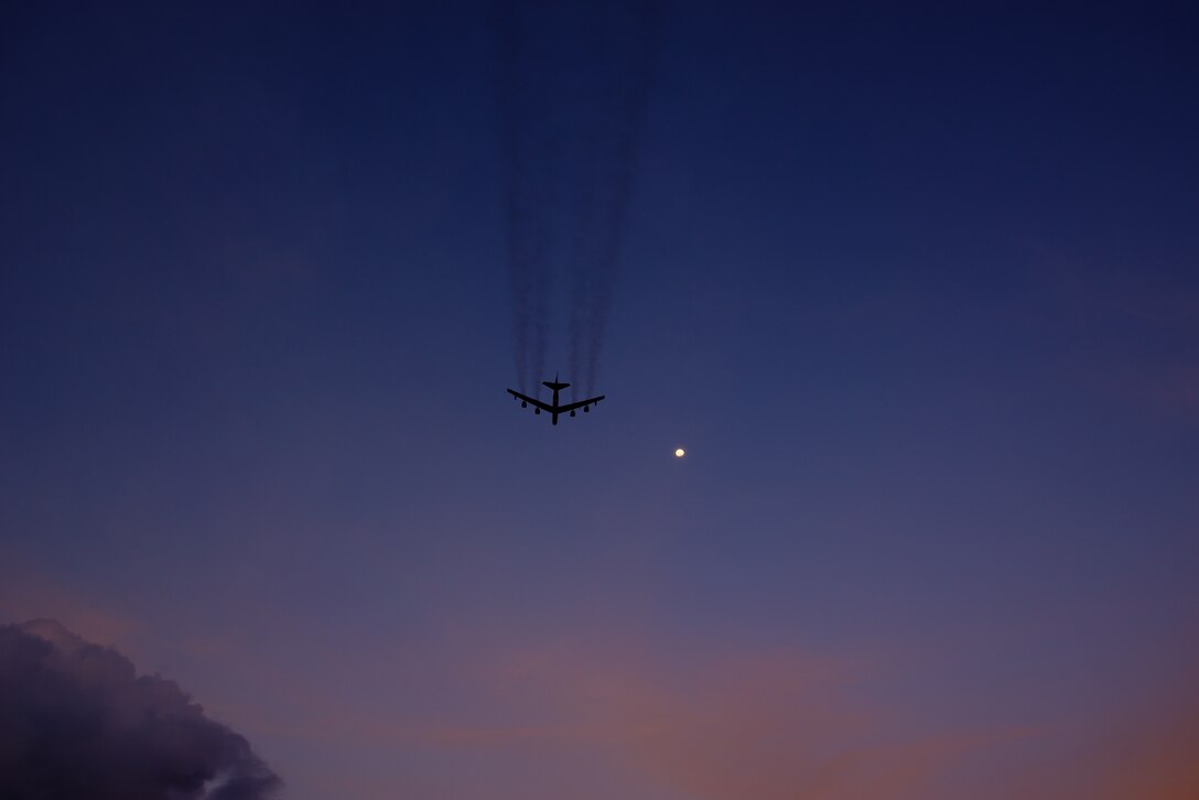 A B-52 Stratofortress departs Andersen Air Force Base, Guam, for a training mission, March 18, 2019.