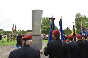 A memorial ceremony for the 507th Parachute Infantry Regiment, 82nd Airborne Division