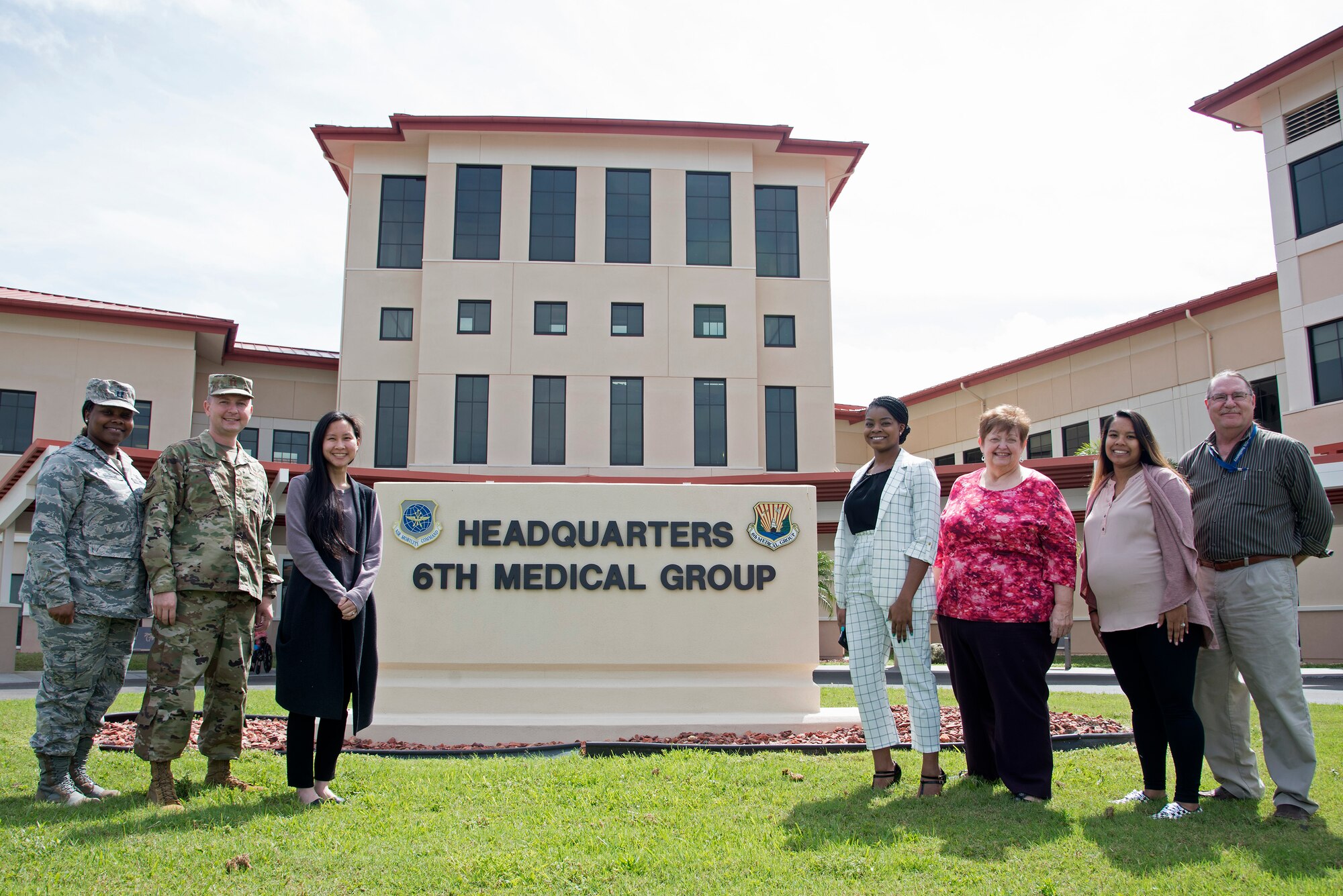 Licensed clinical social workers with the 6th Medical Group, pause for a photo at MacDill Air Force Base, Fla., March 18, 2019. March is recognized as National Social Work Month with this year’s theme as “Elevate Social Work,” to shine light on their profession and to highlight the important contributions they make to society. MacDill’s social workers provide mental health therapy, addressing alcohol or drug abuse, and family advocacy support. Every day, they respond to struggles and challenges directly involving military personnel, retirees, their spouses and their dependents. (U.S. Air Force photo by Senior Airman Ashley Perdue)