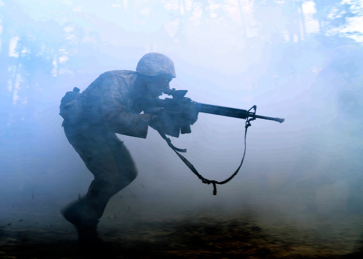 Recruits with Alpha Company, 1st Recruit Training Battalion, complete the day movement course during the unit's basic warrior training at Marine Corps Recruit Depot Parris Island Feb. 1. (Official Marine Corps photo by Warrant Officer Bobby J. Yarbrough/Released)