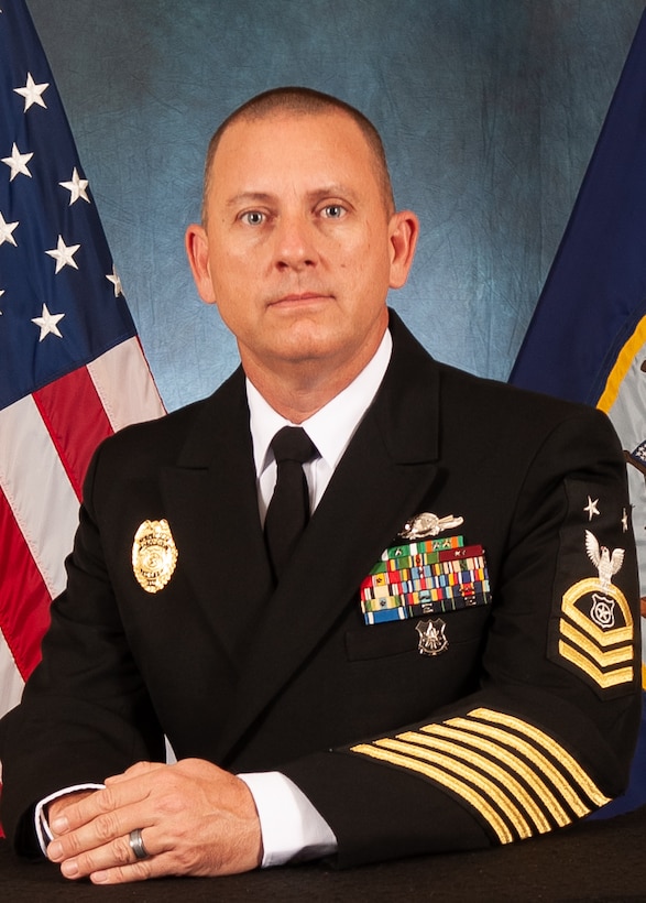 Master Chief Eric D. Hancock, USN Navy Senior Enlisted Advisor, Marine Corps Security Force Battalion Kings Bay.