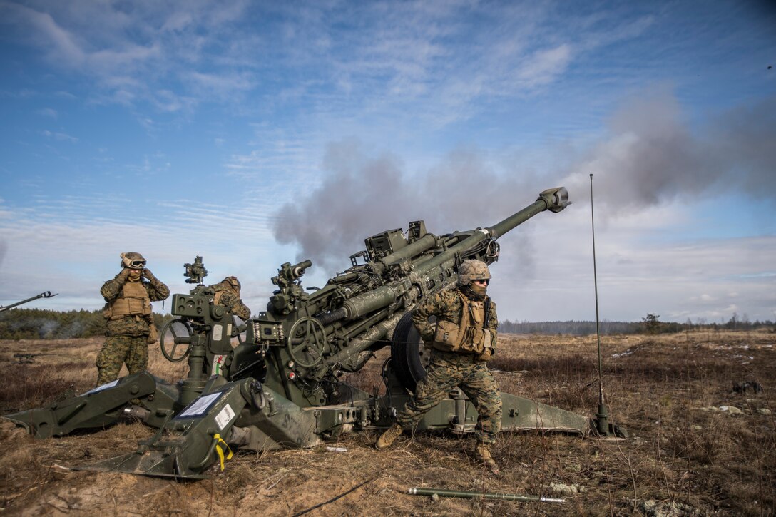 Hotel Battery, 3rd Battalion, 14th Marines rain steel overseas