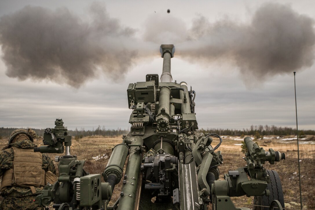 Hotel Battery, 3rd Battalion, 14th Marines rain steel overseas