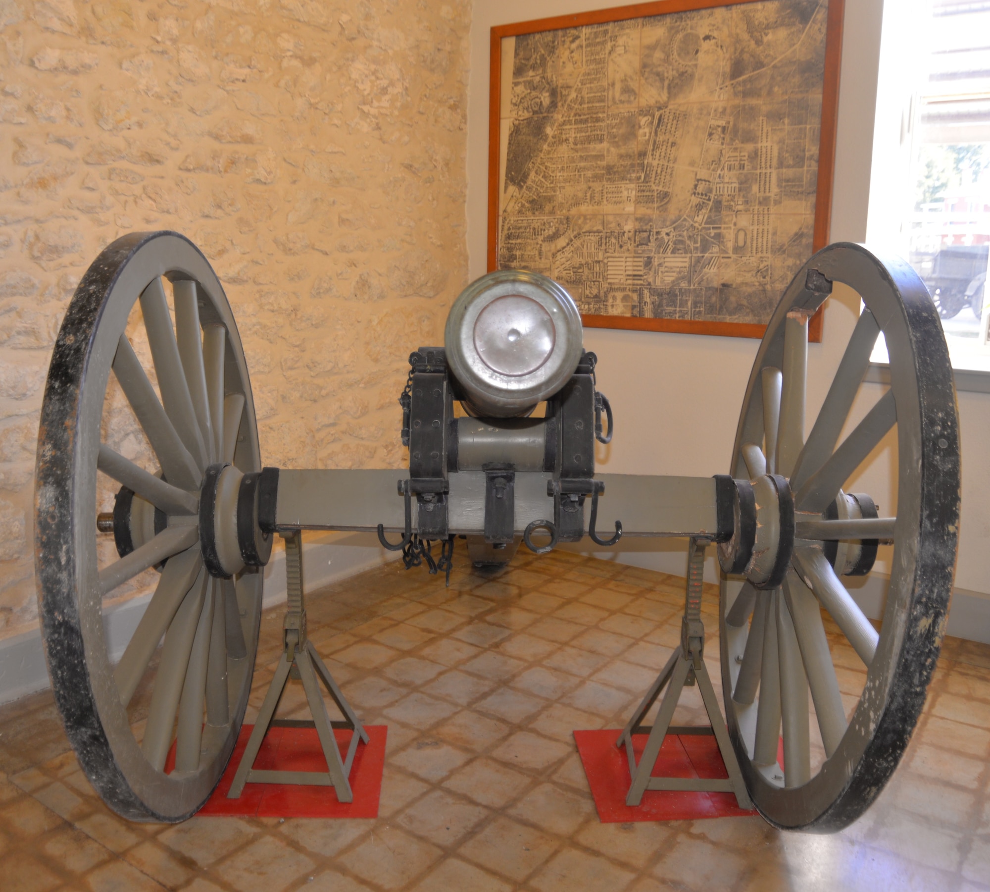 A pre-Civil War period field howitzer cannon is displayed in the foyer of the Fort Sam Houston Museum. The historic cannon, which had been put on display inside the Quadrangle for years, had been in storage in a warehouse at Joint Base San Antonio-Fort Sam Houston before being moved to the museum. The cannon will become the centerpiece of a new exhibit at the museum about artillery that will explain the differences between cannons, howitzers and mortar, one of several changes the museum is making to its exhibits this year.