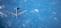 A U.S. Air Force B-52 Stratofortress flies below a KC-135 Stratotanker from the 100th Air Refueling Wing, RAF Mildenhall, England, after receiving fuel off the U.K. coast, March 14, 2019. U.S. Strategic Command forces are on watch 24/7 to deter and detect strategic attack against the U.S. and NATO allies.