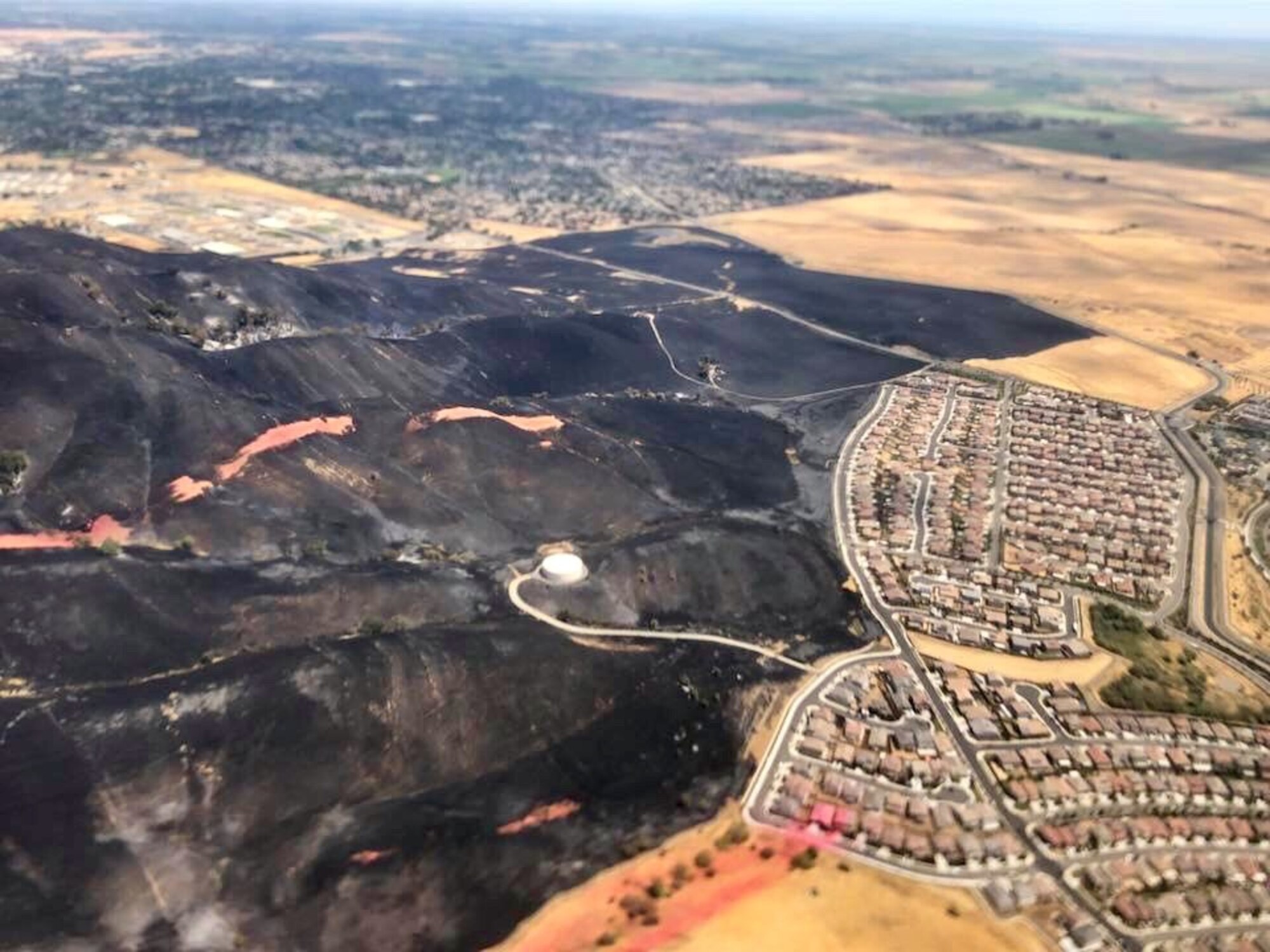 The Nelson Fire in August 2018 destroyed more than 2,000 acres along Interstate 80 in Vacaville, California.  Residents living closest to the wildfire area were forced to evacuate.  In the event of a wildfire, follow the directions of local civil authorities.  (Courtesy photo)