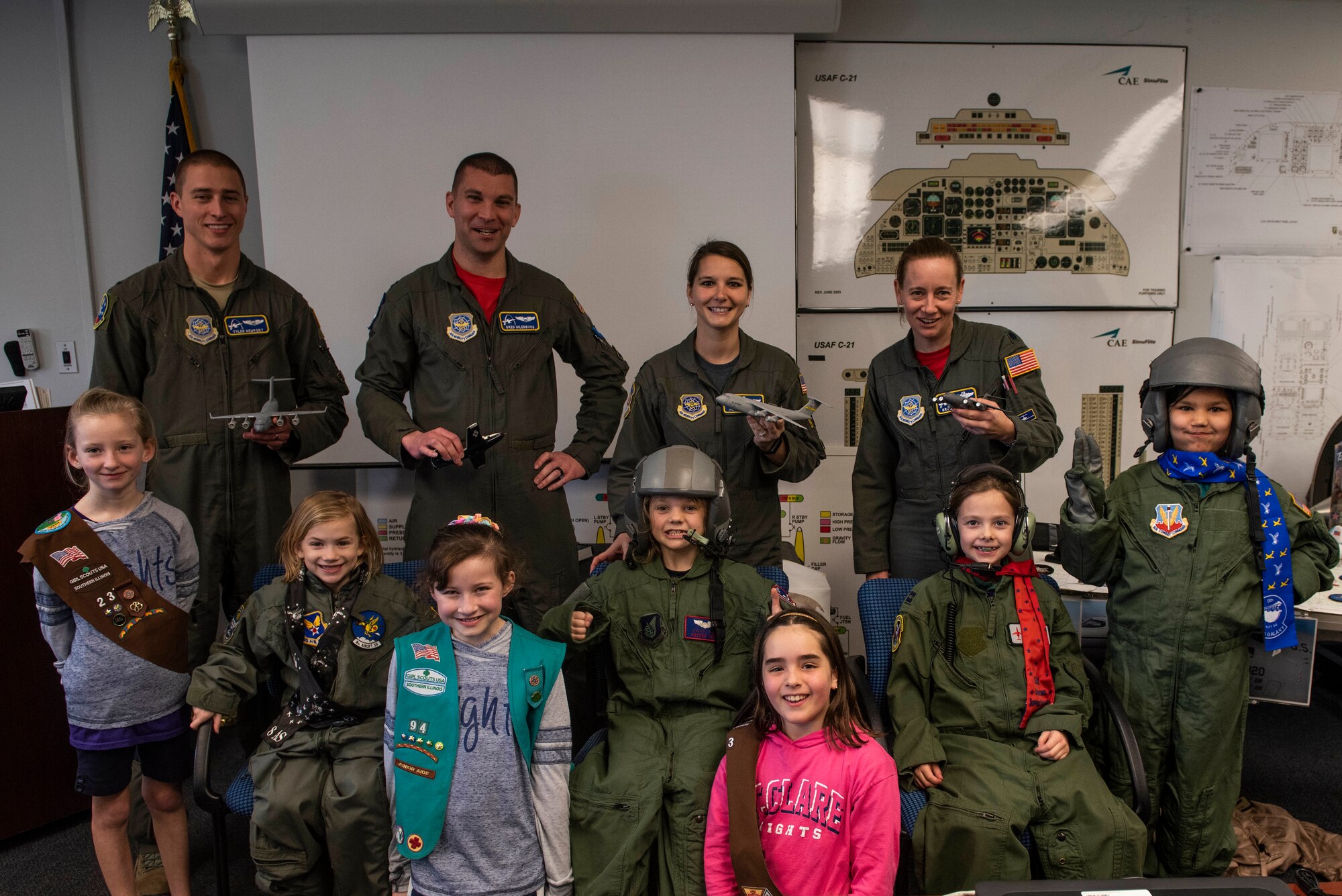 458th AS welcomes Girl Scouts, ROTC cadets