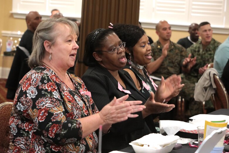 March marks Women’s History Month and dozens of active-duty service members and civilian-Marines celebrated the observance with an annual program at the Town and Country Grand Ballroom aboard Marine Corps Logistics Base Albany, March 19. (U.S. Marine Corp photo by Re-Essa Buckels)