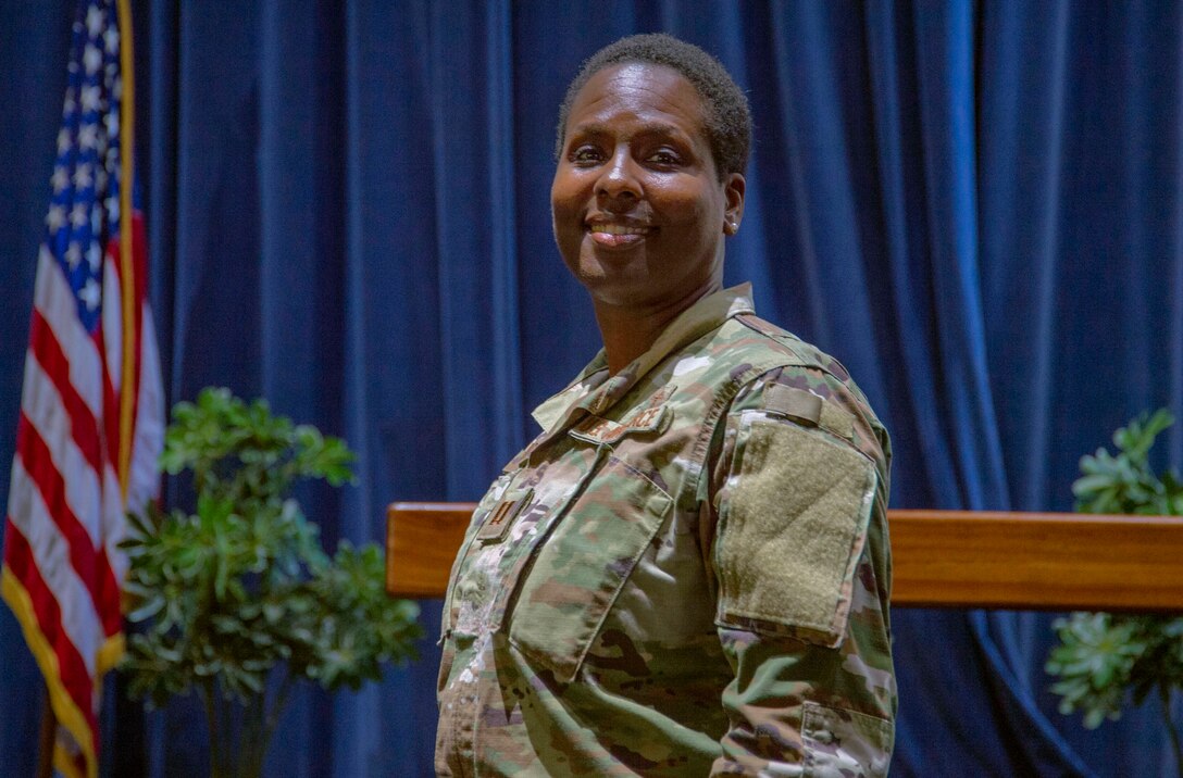 Capt. Tamara Rowe, 647th Air Base Group chaplain, poses for a photo at the Hickam Chapel on Joint Base Pearl Harbor-Hickam, Hawaii, March 13, 2019. The 647th ABG Chaplain Corps, provides a wide range of services and ministries for military members and their families to ensure the spiritual wellness and resiliency of those assigned to JBPHH. (U.S. Air Force photo by Tech. Sgt. Heather Redman)