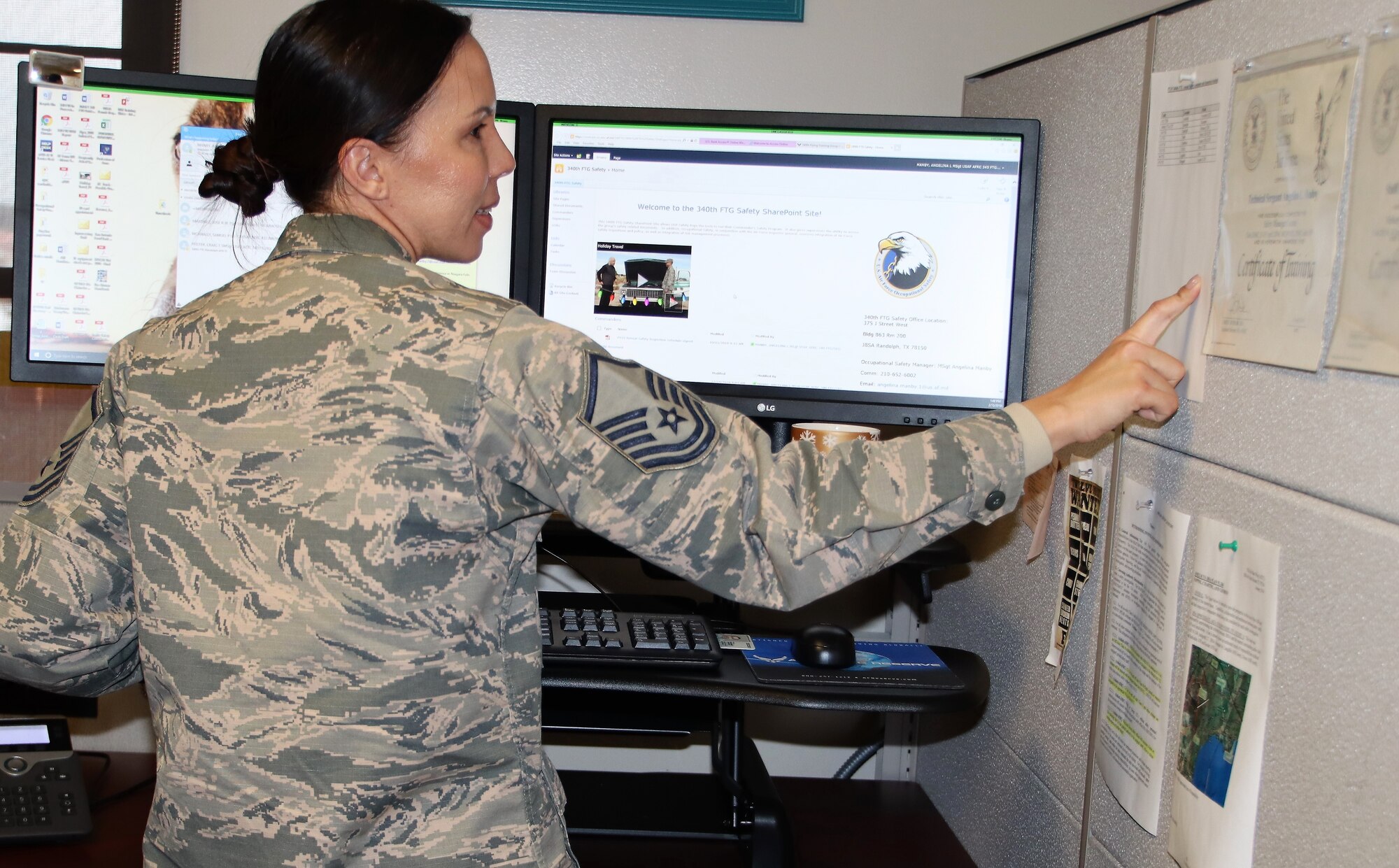 Master Sgt. Angelina Manby is the 340th FTG  Occupational Safety Manager. (U.S. Air Force photo by Janis El Shabazz)