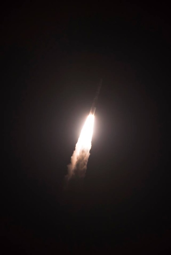 The United Launch Alliance’s Delta IV rocket launches a Wideband Global SATCOM WGS-10 satellite from Cape Canaveral Air Force Station, Fla. Complex 37 on March 15, 2019. The satellite brings enhanced communication capability for command and control of U.S. military forces on the battlefield. (U.S. Air Force photo by Tech. Sgt. Andrew Satran)