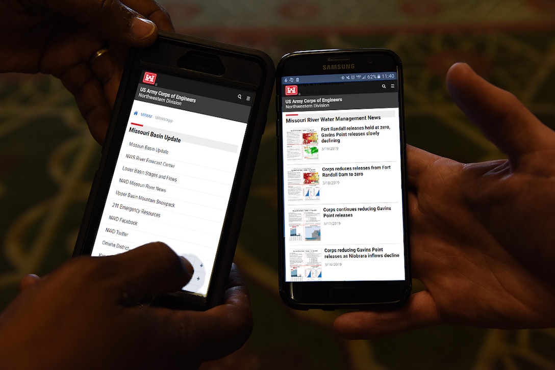 The Corps has established webpage at go.usa.gov/xE6fC (the URL is case sensitive) that can be saved to your mobile phone’s home screen which provides links to the most up-to-date information from the U.S. Army Corps of Engineers including runoff and release schedules, links to the Omaha and Kansas City Districts, links to our social media accounts, and provides a link to the National Weather Service, Missouri Basin River Forecast Center.