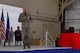 Chief Master Sgt. Jamie Newman, 432nd Wing/432nd Air Expeditionary Wing command chief, explains the importance of being a wingman to help prevent suicide during an all-call at Creech Air Force Base, Nevada, Mar. 8, 2019. Newman and Col. Julian Cheater, 432nd WG/432nd AEW commander, touched on a variety of topics ranging from reaching four million flight hours to supporting the Hunter family, career progression and training. (U.S. Air Force photo by Tech. Sgt. Dillon White)