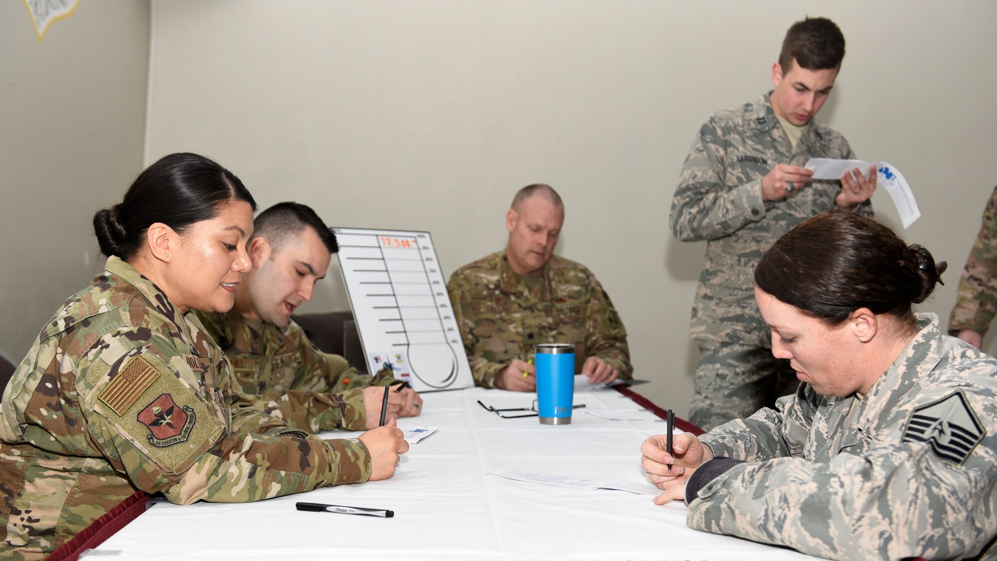 Airmen donating to the Air Force Assistance Fund